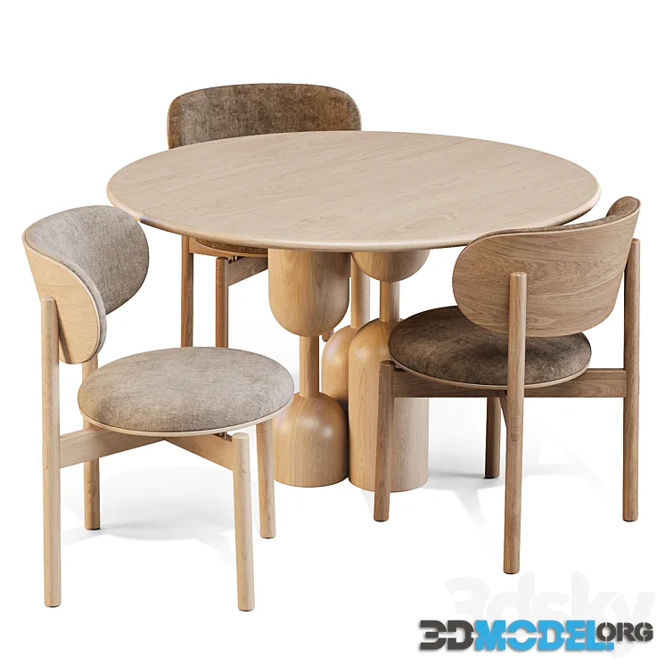 Dining Set Artekura and Arco (Baoba Table and Re-Volve Chairs)