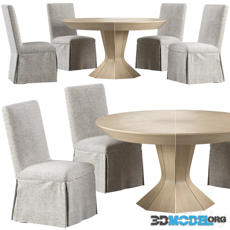 Dining table Bauline Opera, Сhair Ballard Designs Parsons with slipcover