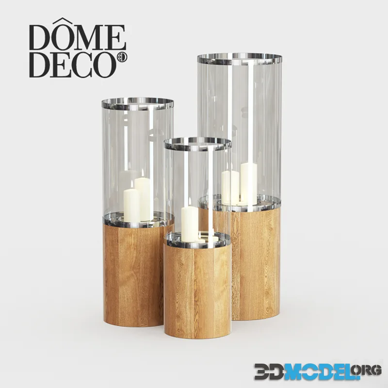 Dome deco set of candlesticks