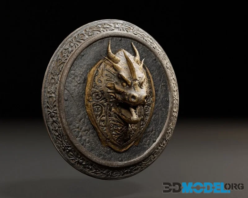 Dragon Shield low-poly (PBR)