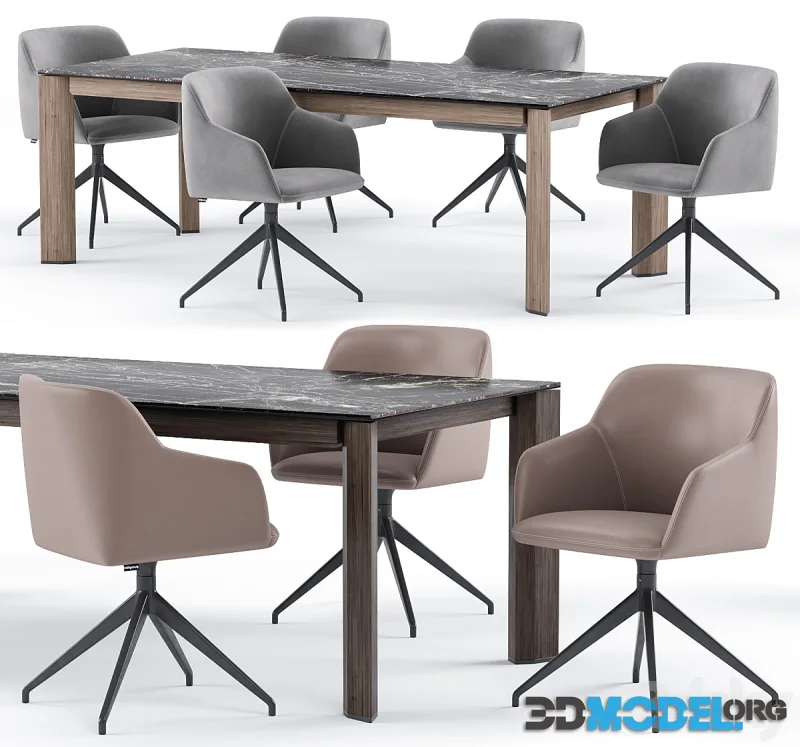Elle chair with Delta table - Calligaris