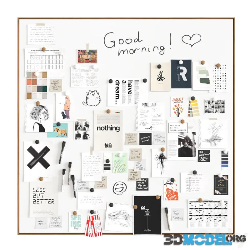 Filled magnetic whiteboard