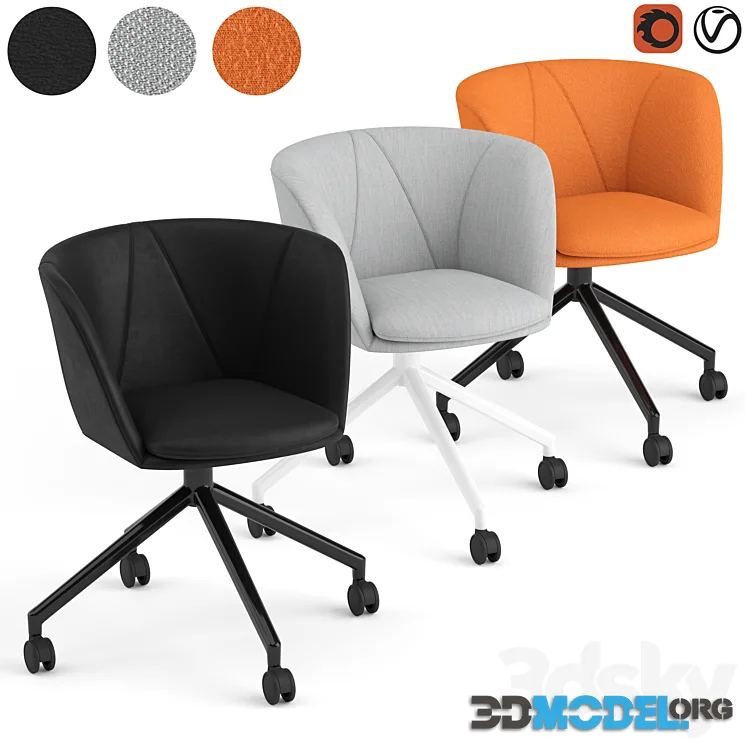 Fredericia Verve swivel castors chair
