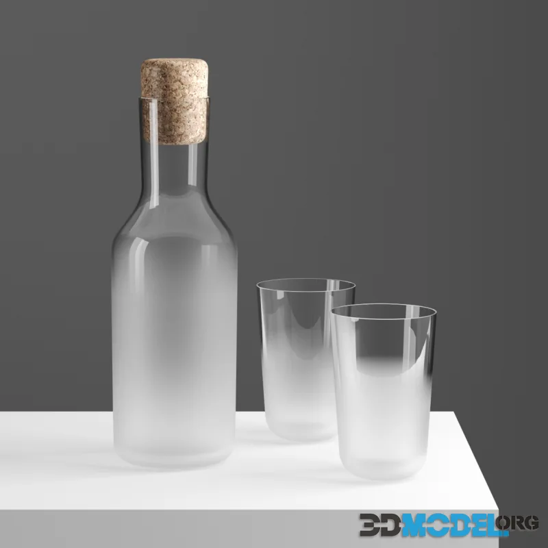 Frost glass and carafe by Front for Stelton