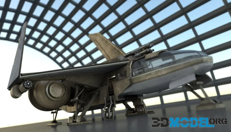 Futuristic Combat Jet Rigged (PBR)