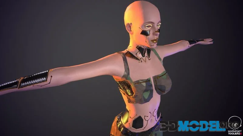 Girl T Pose Quad Mesh (PBR)