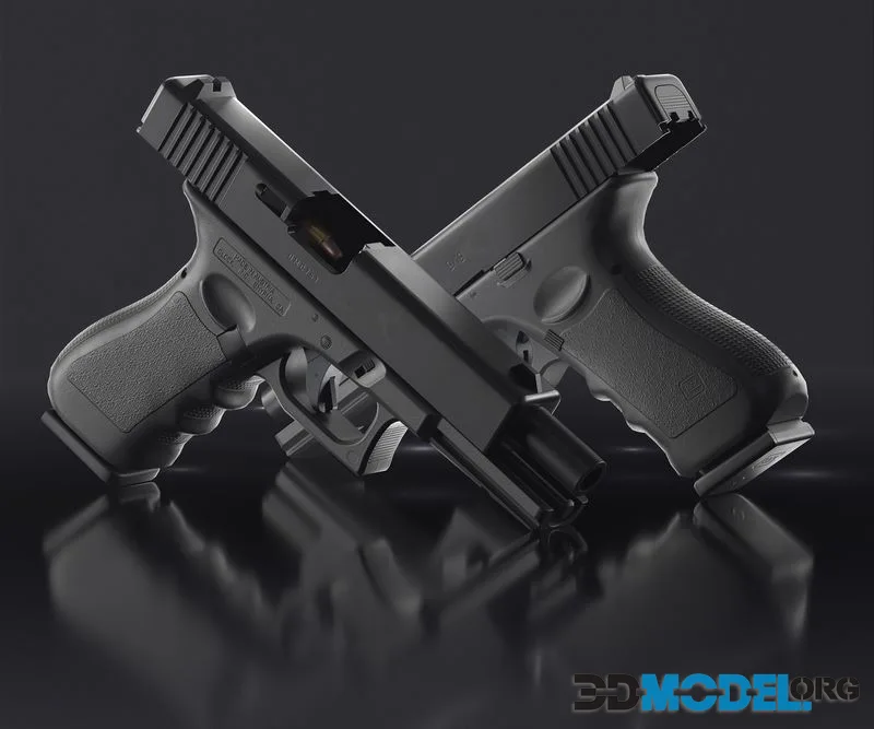 Glock 17 Pistol low-poly (PBR)