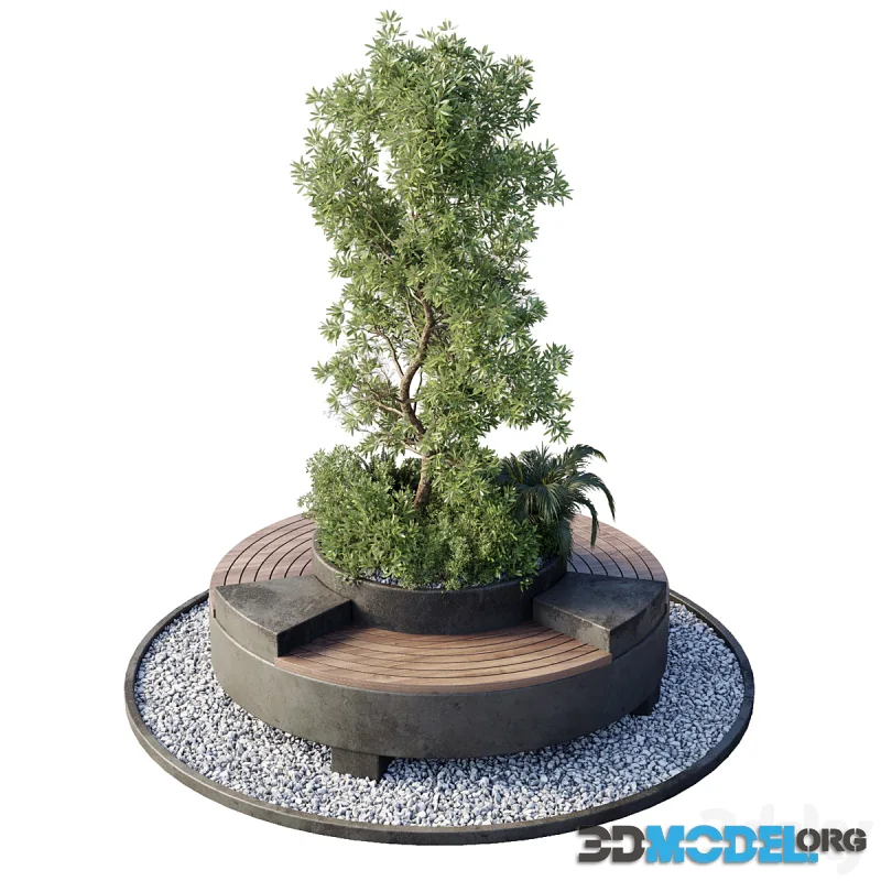 Green Benches - Set Plants Tree 25