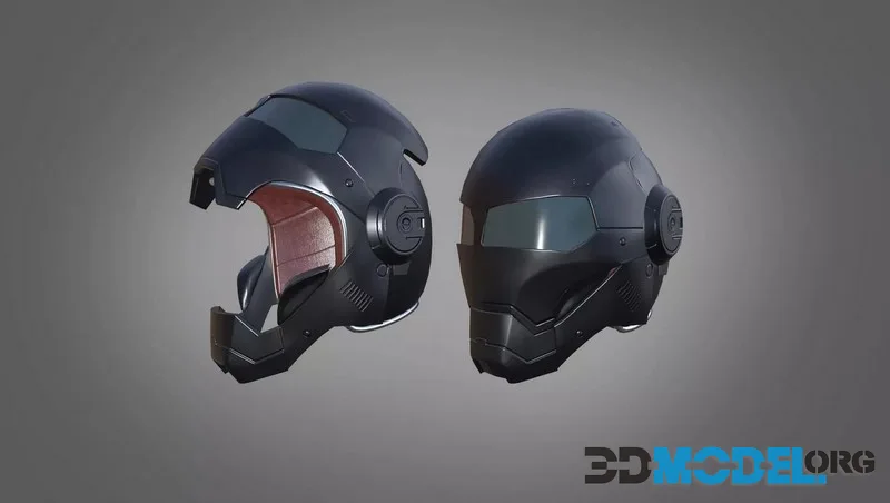 IRON MAN Motorcycle Helmet low-poly (PBR)