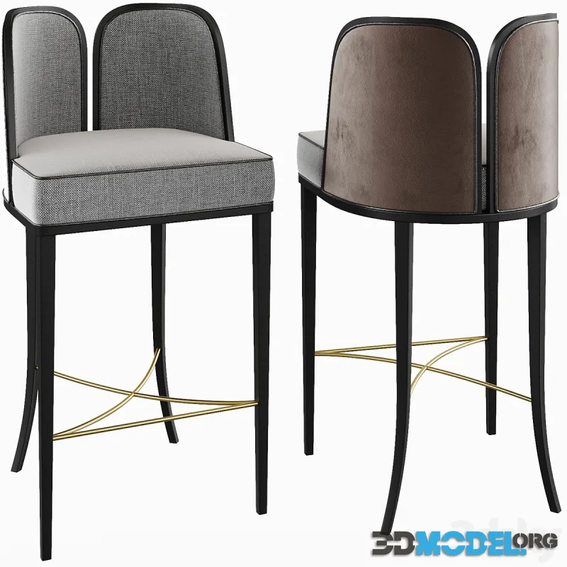 Juliettes Interiors Art Deco Inspired Luxury Designer Upholstered Bar Stool JME029