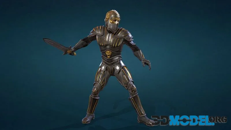 Knight star wars old republic character low-poly (PBR)