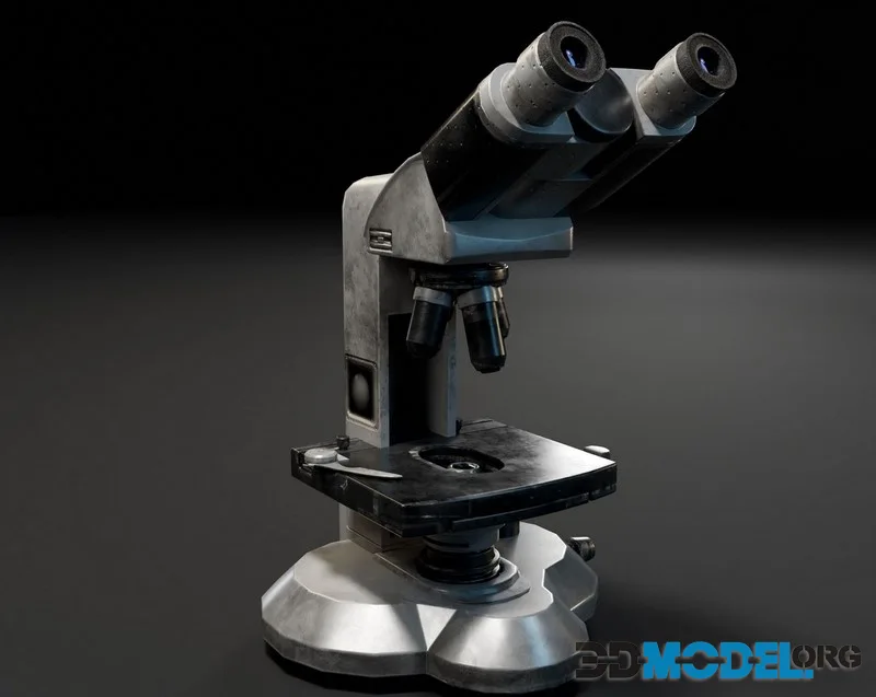 Laboratory Microscope low-poly (PBR)