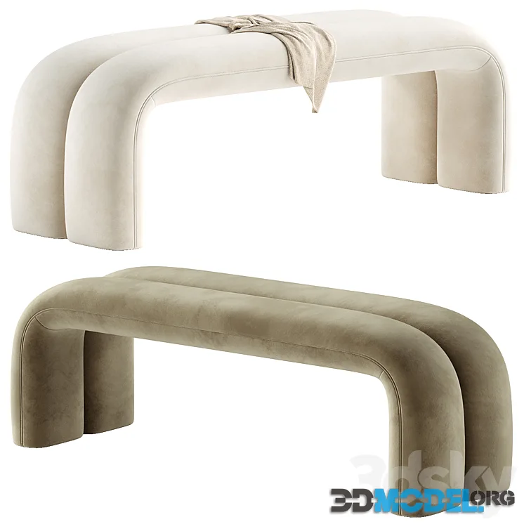 Leigh Velvet Channeled Bench
