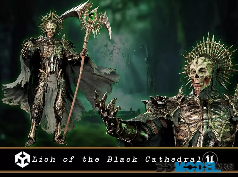 Lich of the Black Cathedral – Full Character – Rigged low-poly (PBR)