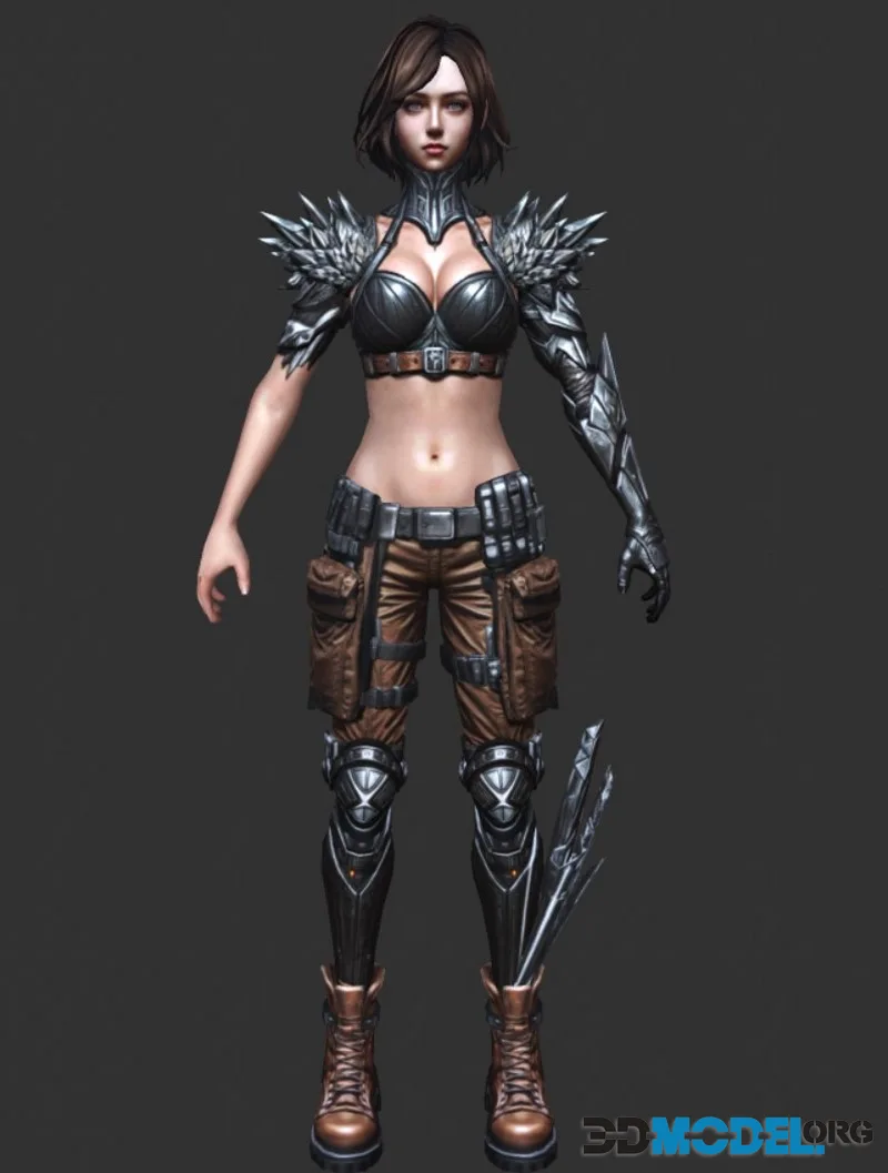 low-poly Character Female Warriors 08 (PBR)