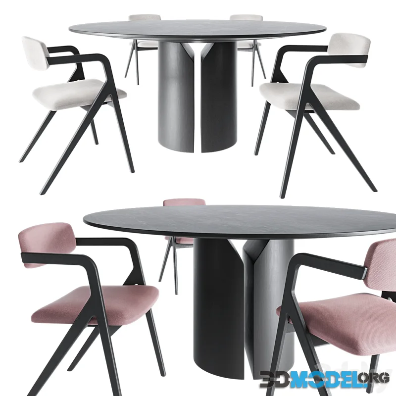 MDF Italia NVL Table and Keyko Gallotti Radice chair
