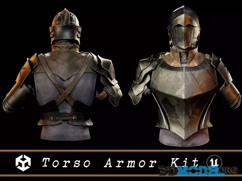 Medieval Torso Armor Kit low-poly (PBR)