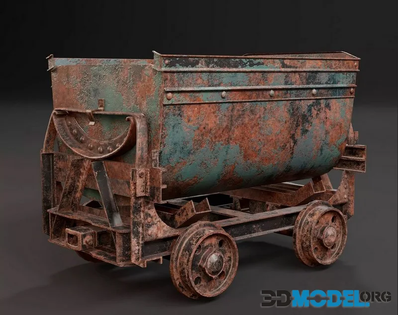 Miner Wagon low-poly (PBR)