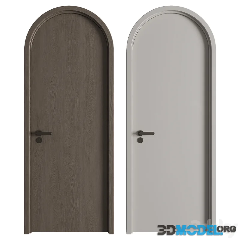 Modern Arched Wooden Door 04