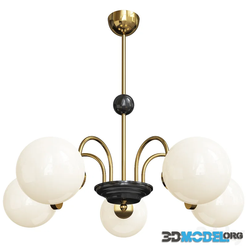 Modern simplicity round ceiling chandelier milk glass hanging light