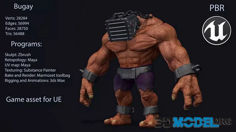 Monster Bugay low-poly (PBR)