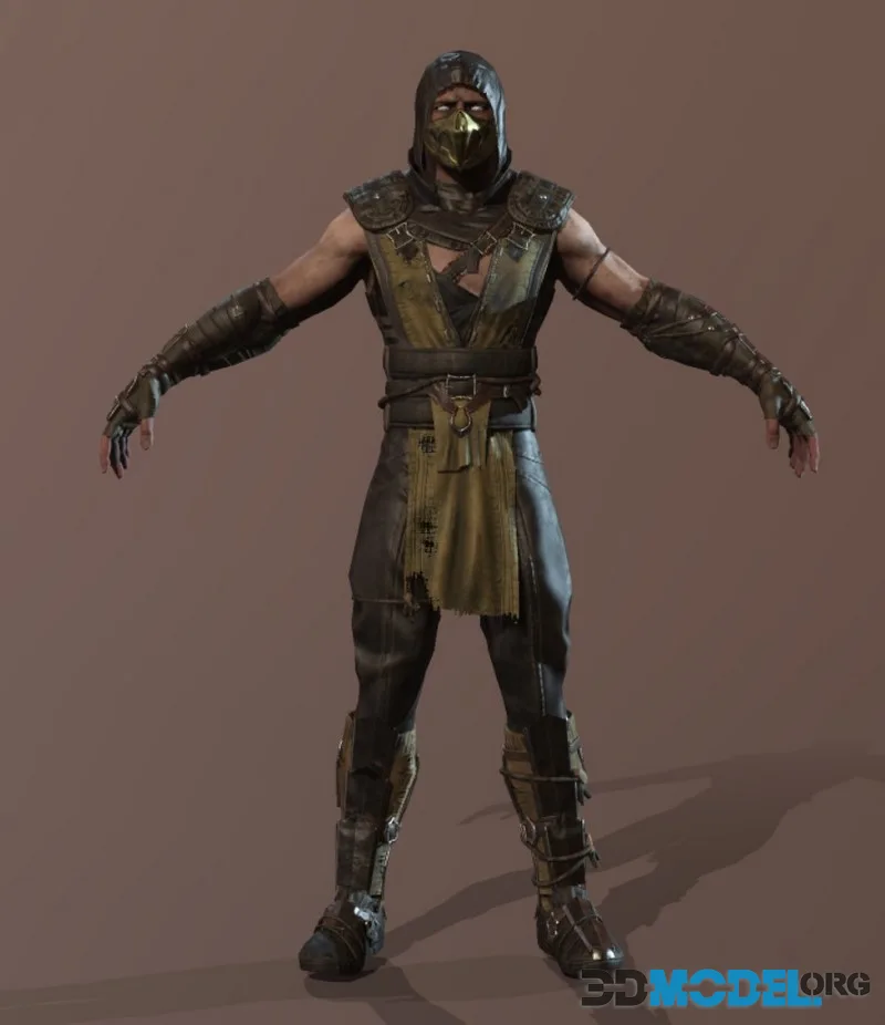 Ninja mortal kombat character low-poly (PBR)