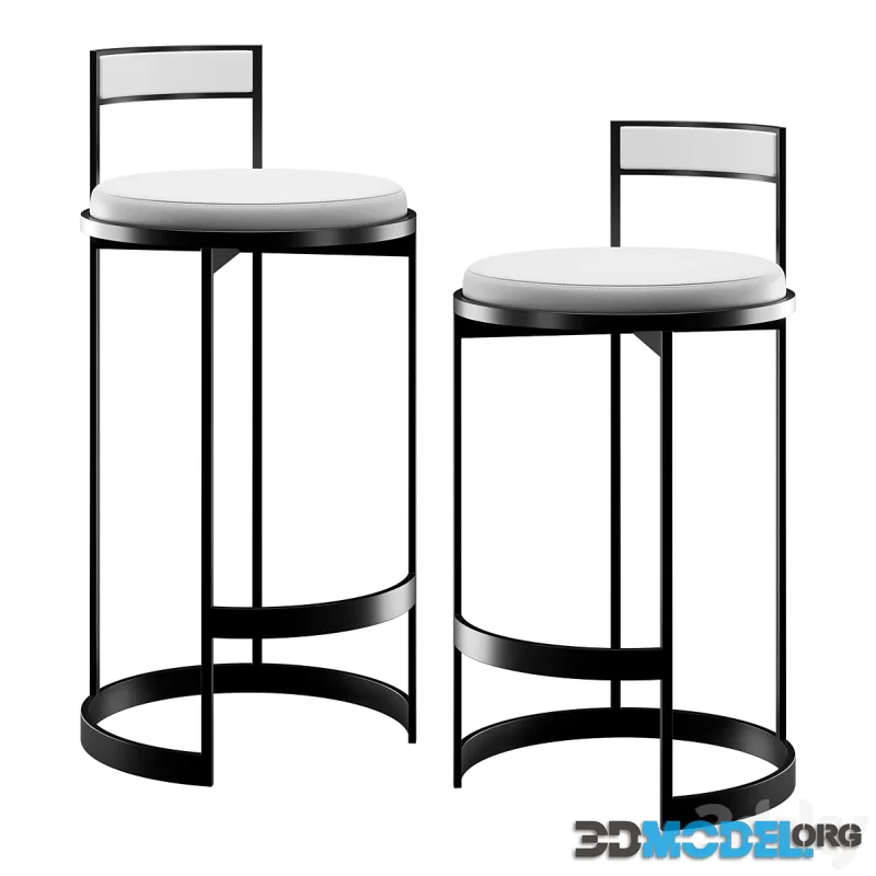Nobi Swivel Bar Stool With White Leather Seat By Powell