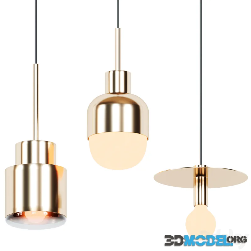 Nordic, simple, modern brass single head small chandelier creative personality night lamp three heads