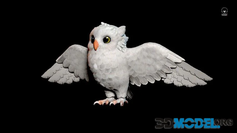 Realistic Owl low-poly (PBR)