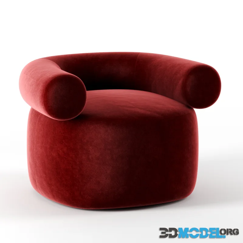 Red color Huggy chair by Sarah Ellison