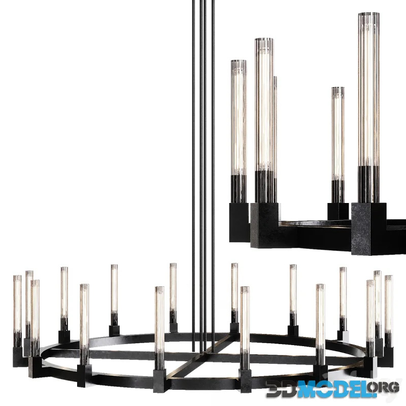 Restoration Hardware CANNELE ROUND CHANDELIER 72 Black