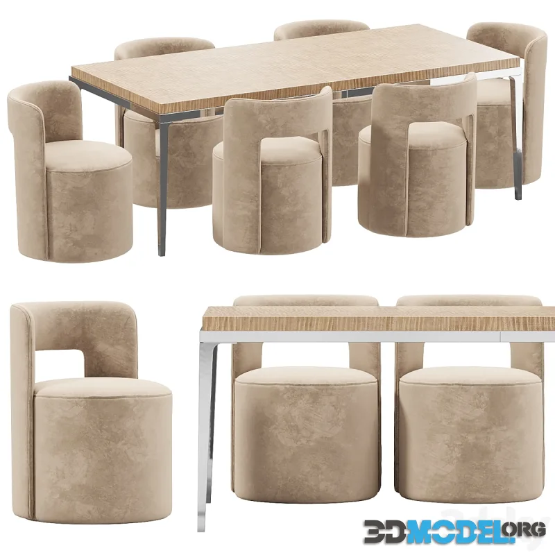 RH DINING SET 5 (BENOIT table, REYNAUX chair)