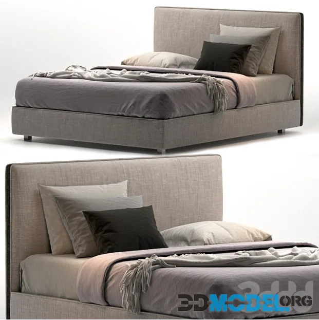 Ribbon bed with pillows