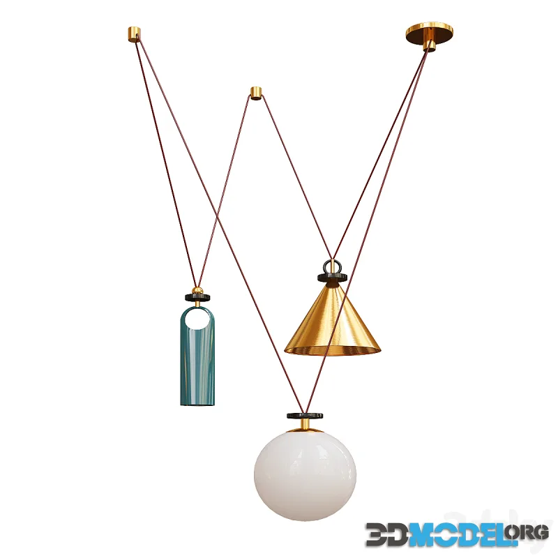 Roll Hill Shape Up 3-Piece Chandelier