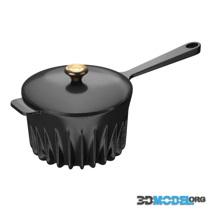 Saucepan With Lid Black by Fireup