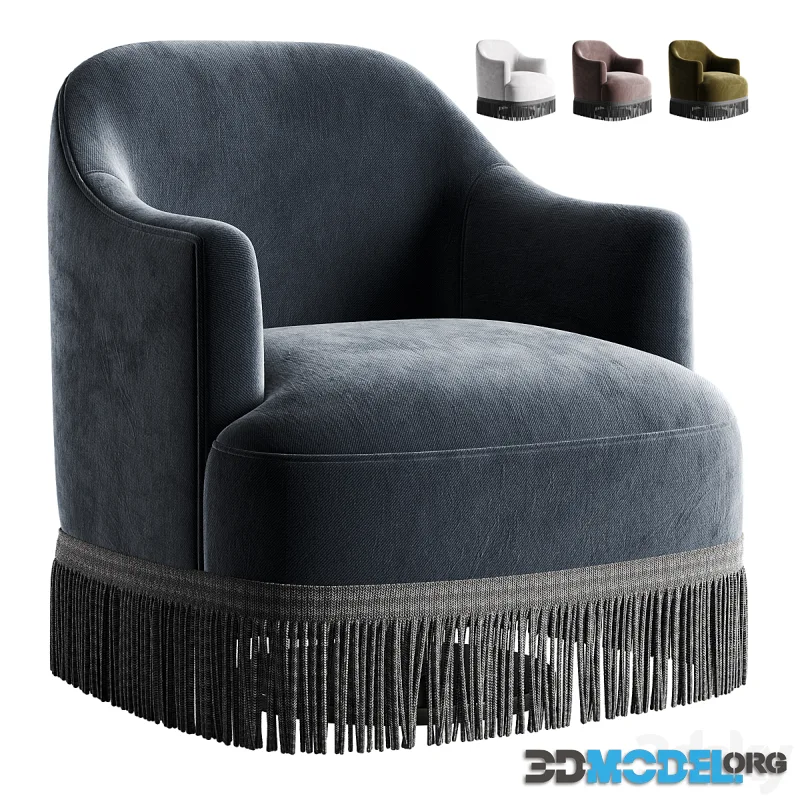 Savannah Swivel Chair with Fringe