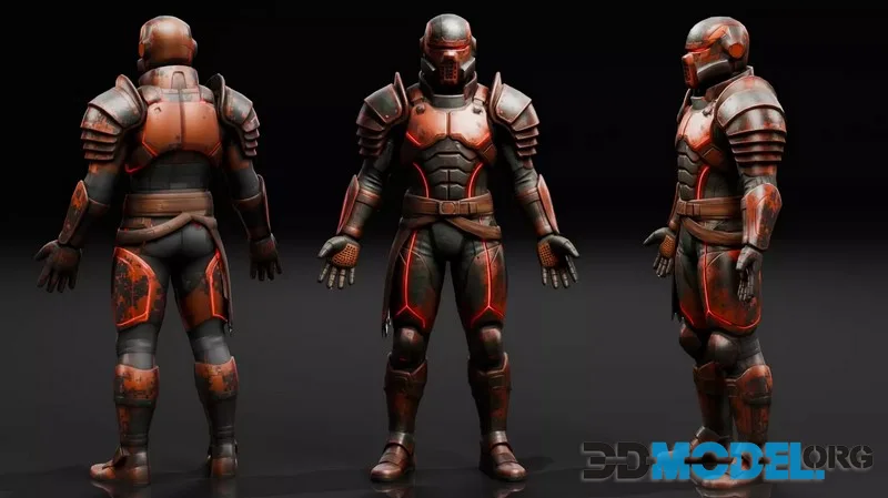 Sci-Fi Armored Soldier – Game Ready low-poly (PBR)