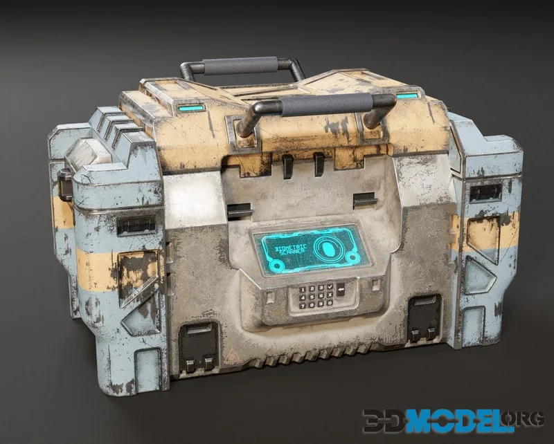 Sci-Fi Bulky Crate low-poly (PBR)