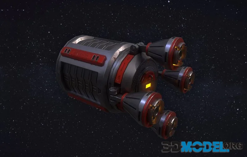 Sci FI Escape Pod low-poly (PBR)