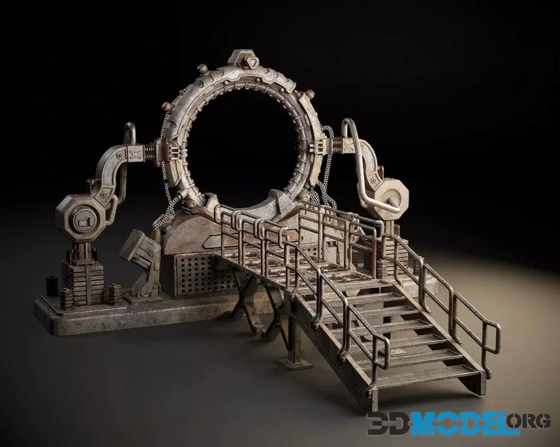 Sci-Fi Gate Portal low-poly (PBR)