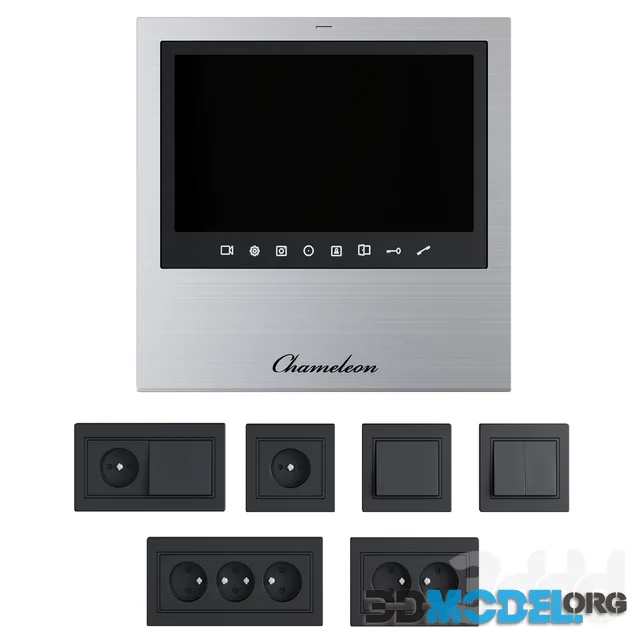 Set of electrical equipment in the hallway  Video intercom Chameleom Model S # 11