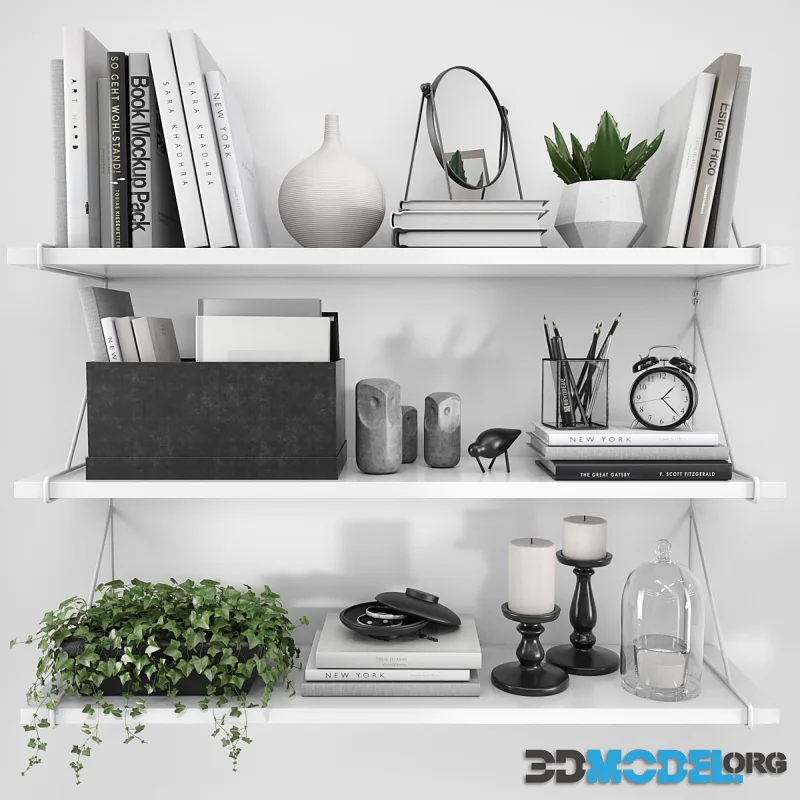 Shelves BERGSHULT PERSGULT (IKEA) with decorative filling