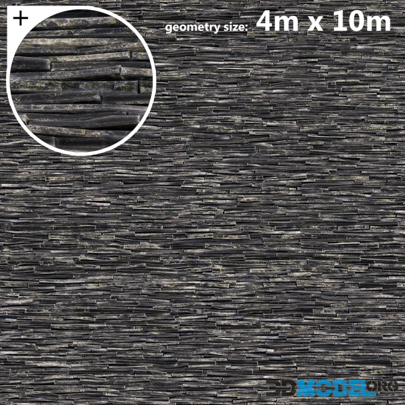 Slate Stone Wall 4x10m