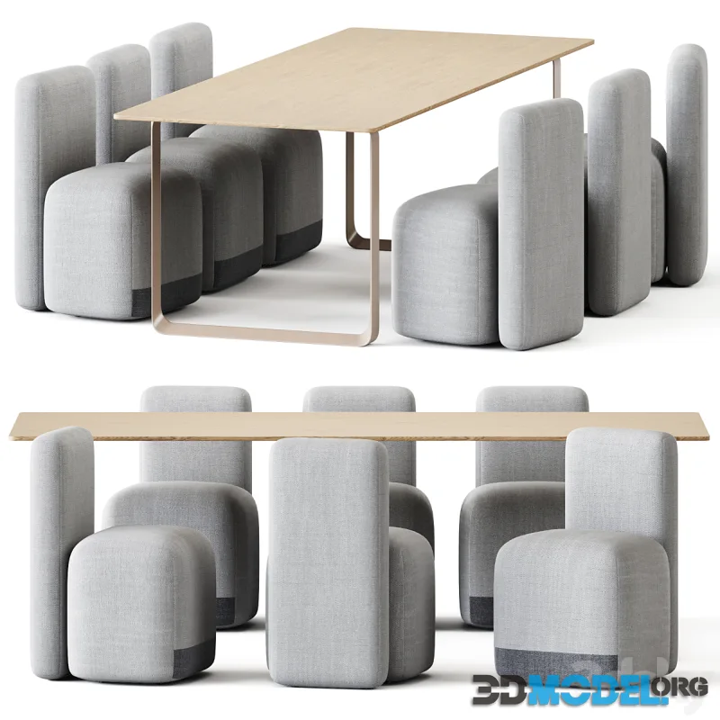 Table Solid Oak by Muuto and Season Armchair by Viccarbe