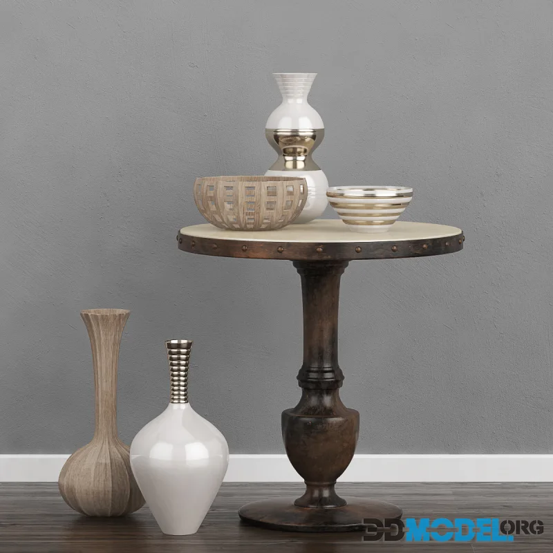 Table with decor and vases