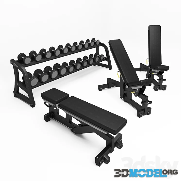 TECHNOGYM. PURE STRENGTH – ADJUSTABLE BENCH FREE WEIGHTS – DUMBBELLS