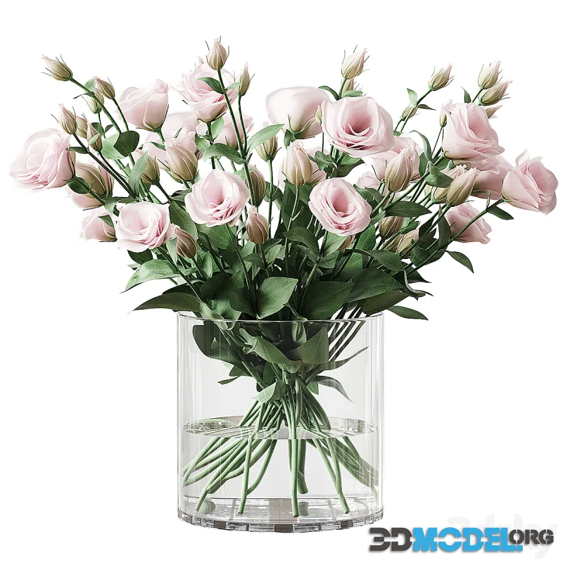 Two bouquets of eustoma  lisianthus (Eustoma  Lisianthus) in two colors
