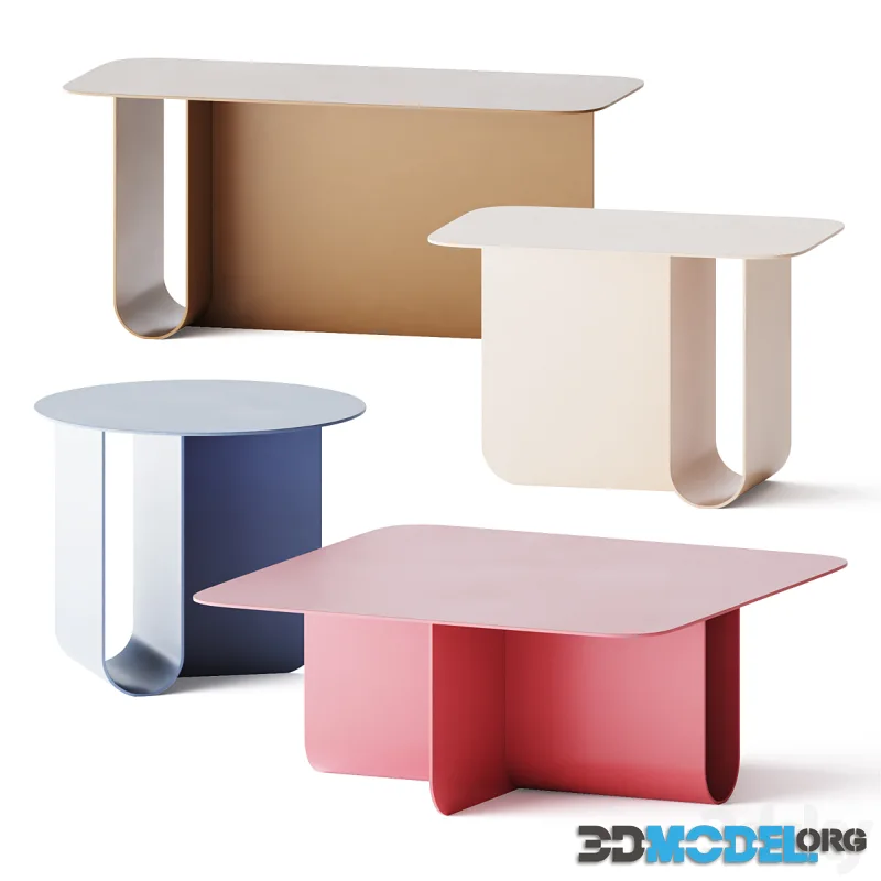 U Aluminum coffee table by La Cividina
