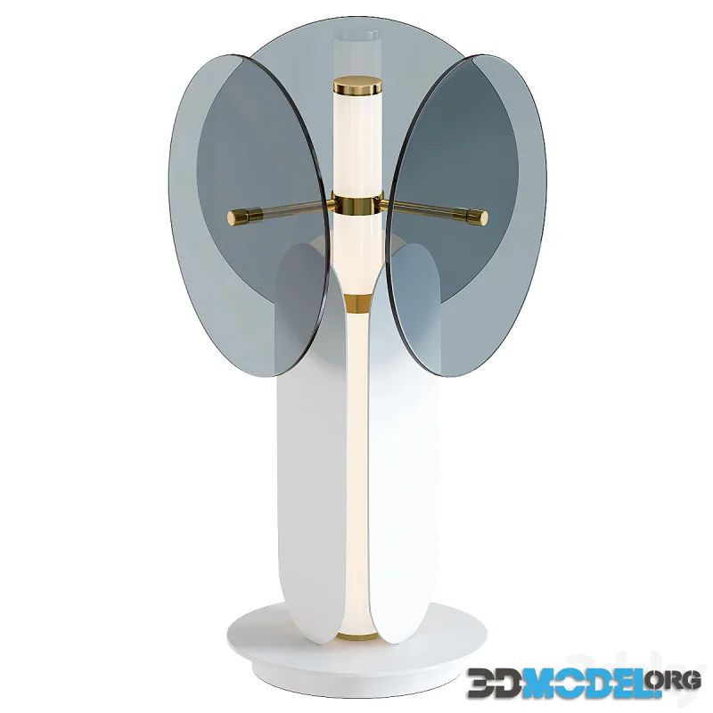 Unique White & Gray 1-Light Table Lamp