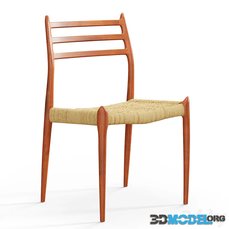 Vintage 78 chair in teak and paper cord by Niels Otto Moller